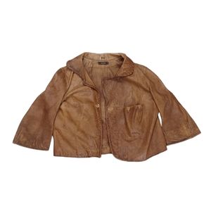 Blur Leather Cropped Jacket